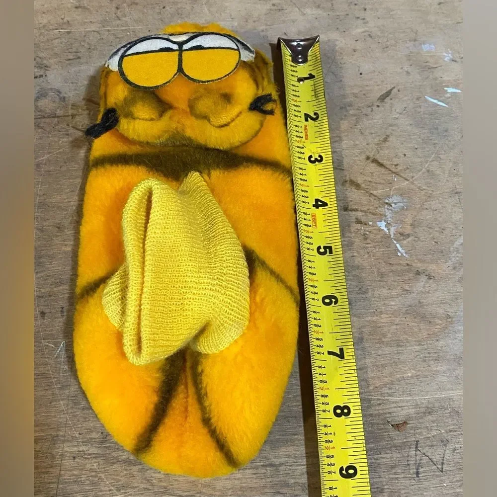 Vintage Garfield Plush House Shoes Slippers 1980s Youth Size 2-3 Cartoon Cat